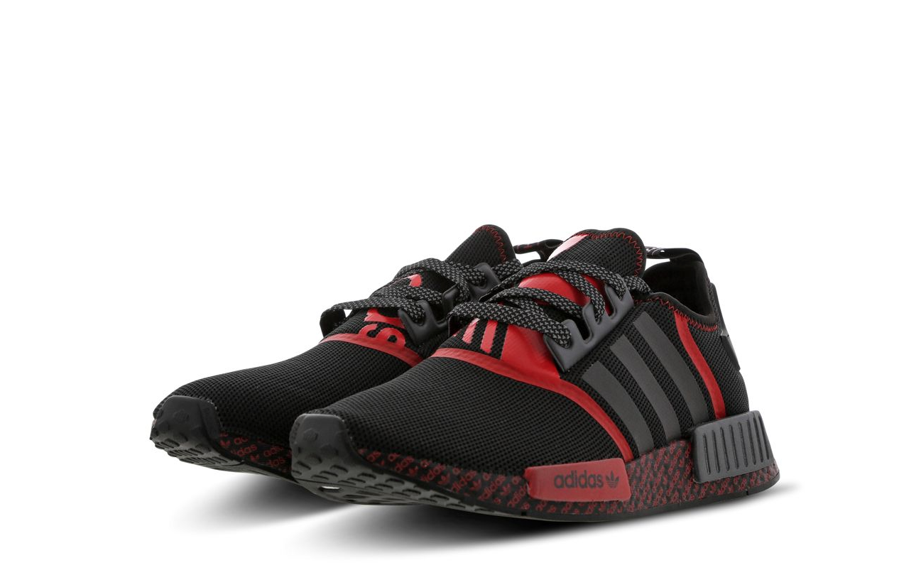 adidas nmd black lush red